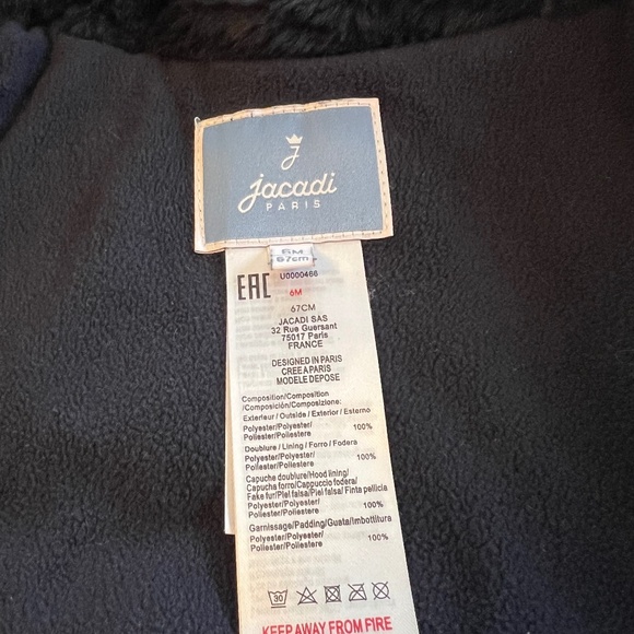 Jacadi Baby Navy Blue Size 6 Months Snowsuit - Picture 4 of 5